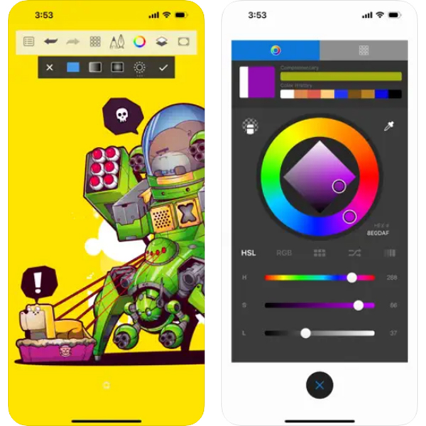 Sketchbook aplicativos design gráfico